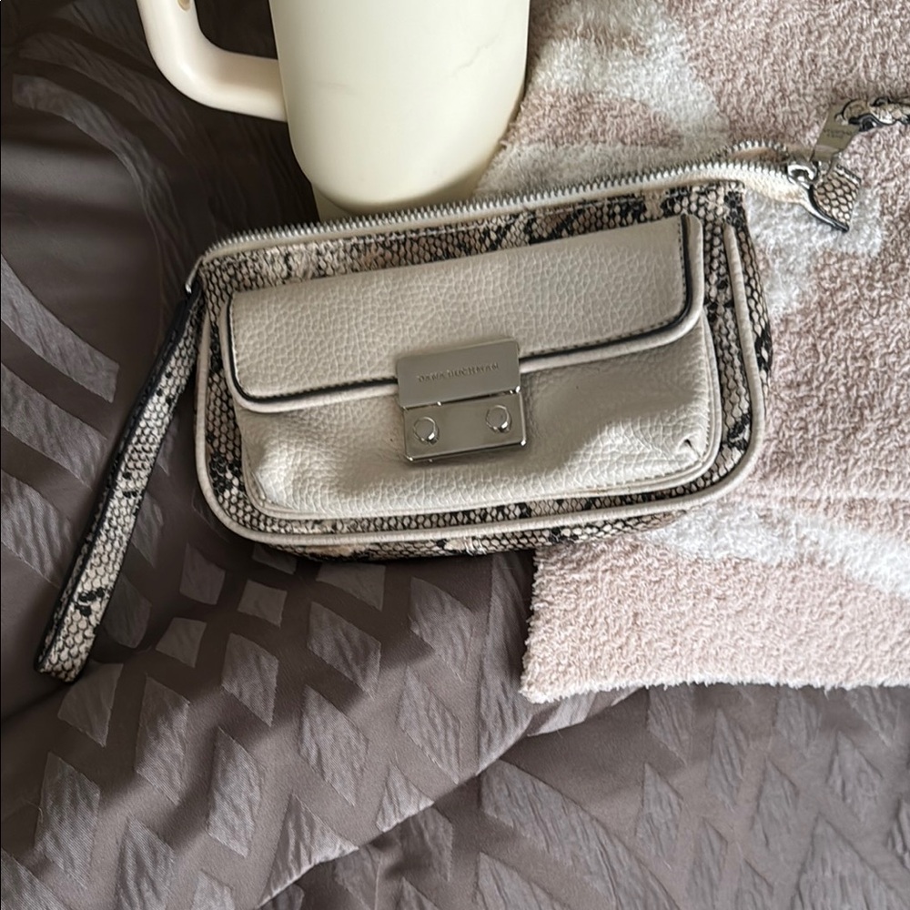 Dana Buchman Cream Clutch with Wristlet Strap